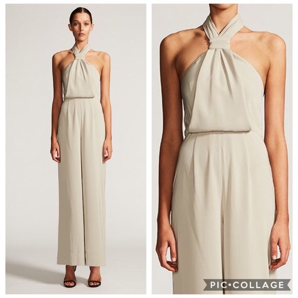 Shona Joy Pants - Shona Joy Core Knot Jumpsuit - Oyster